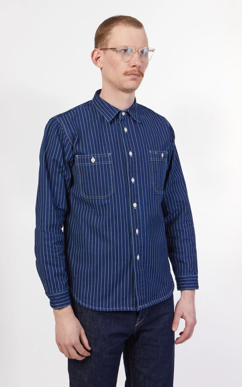 Benzak BWS-02 Utility Shirt Selvedge Canvas Wabash Indigo - Image 5