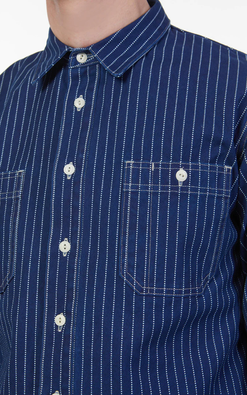 Benzak BWS-02 Utility Shirt Selvedge Canvas Wabash Indigo - Image 8