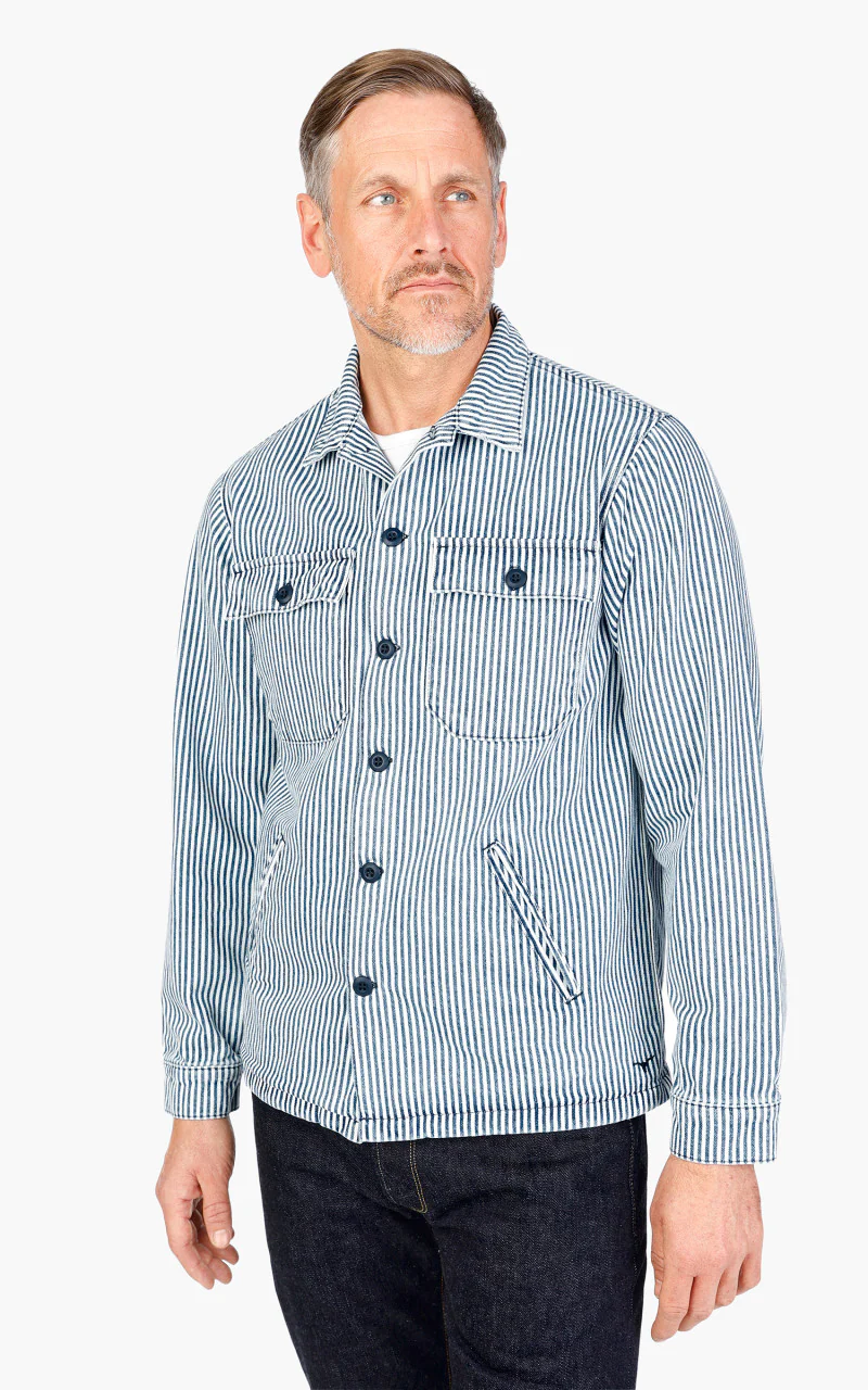 Benzak BWS-03 Military Overshirt Hickory Stripe - Image 2