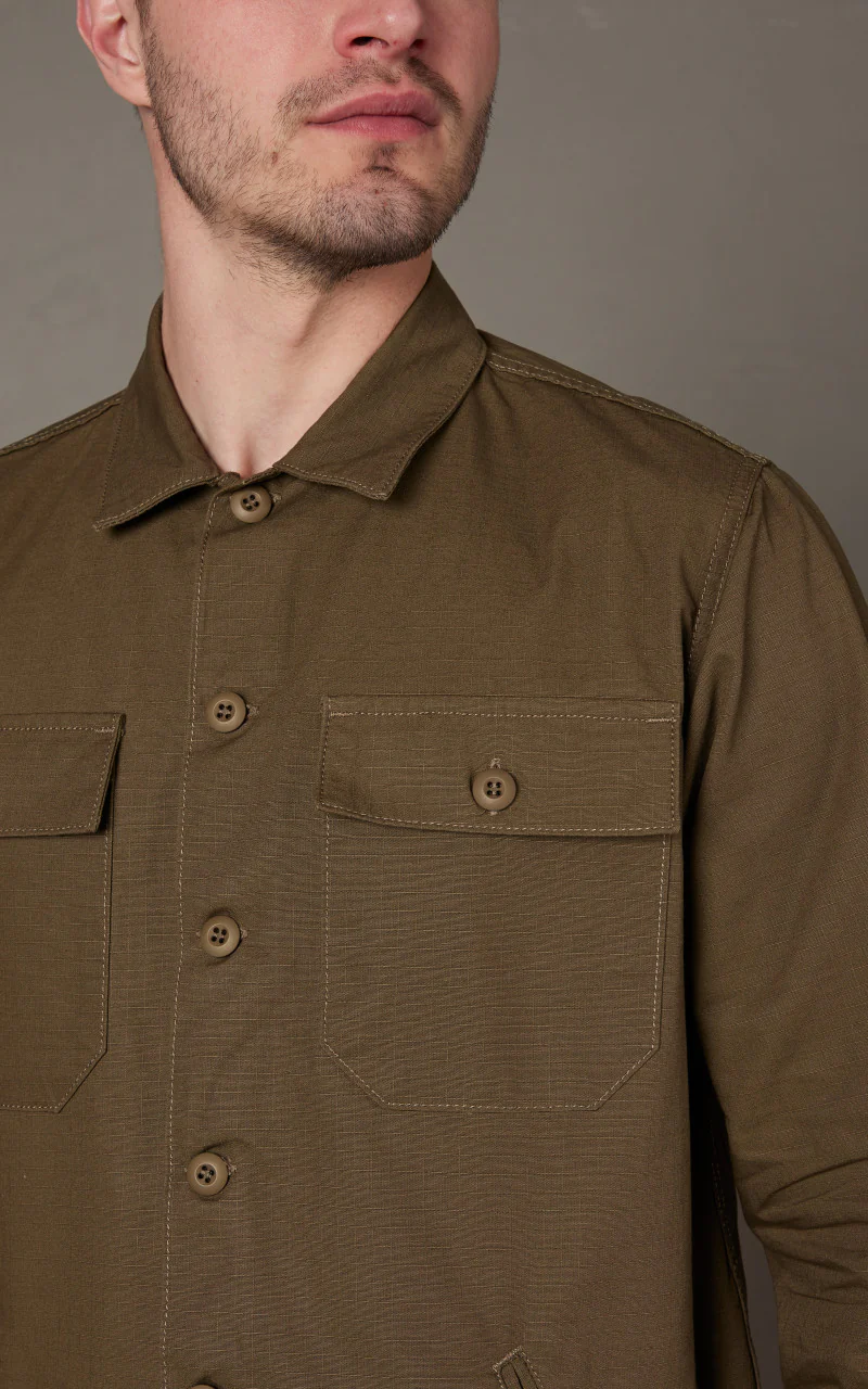 Benzak BWS-03 Military Overshirt Ripstop Olive Drab - Image 4
