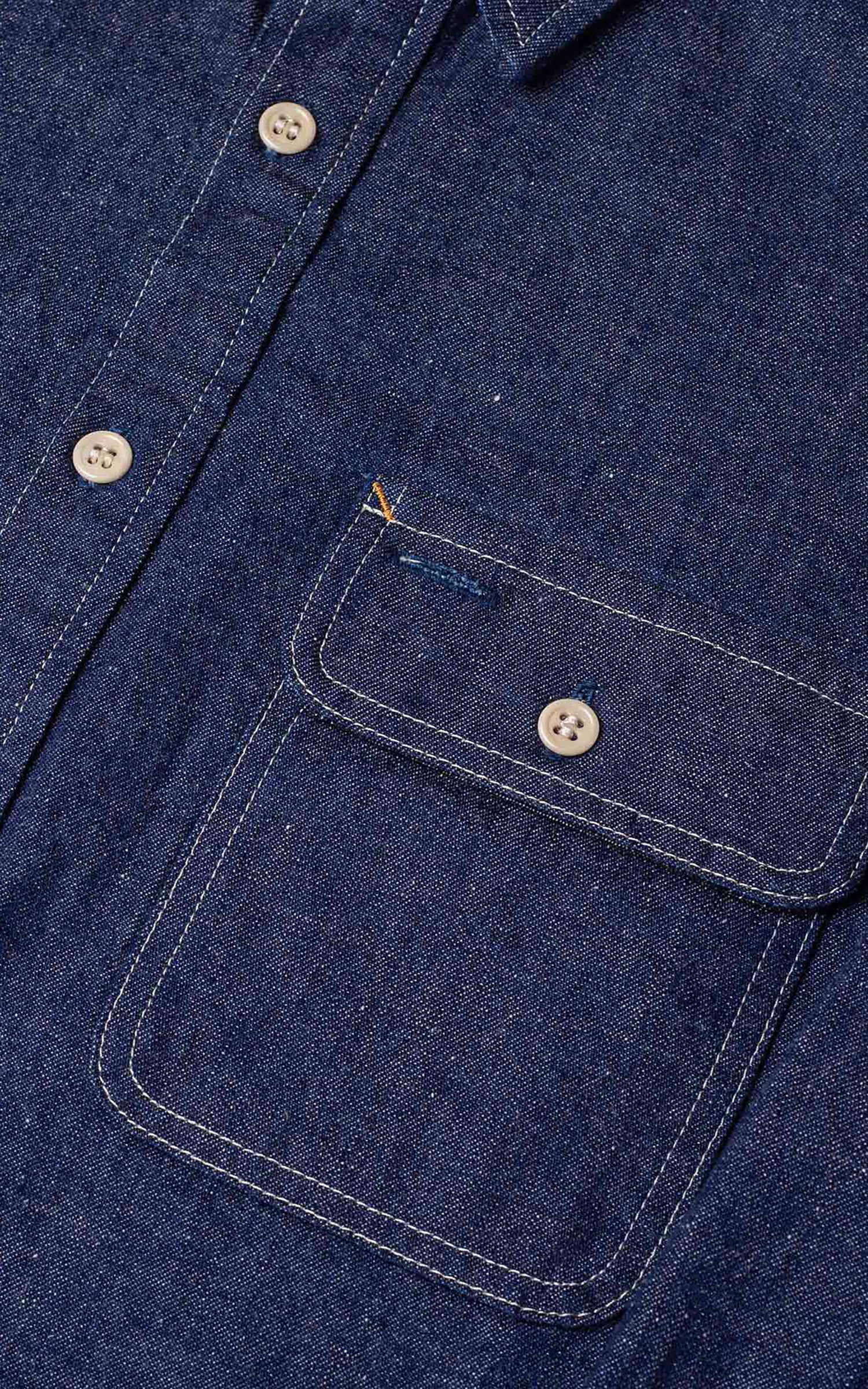 Benzak BWS-06 Worker Shirt Union Denim Indigo 9.5oz - Image 13