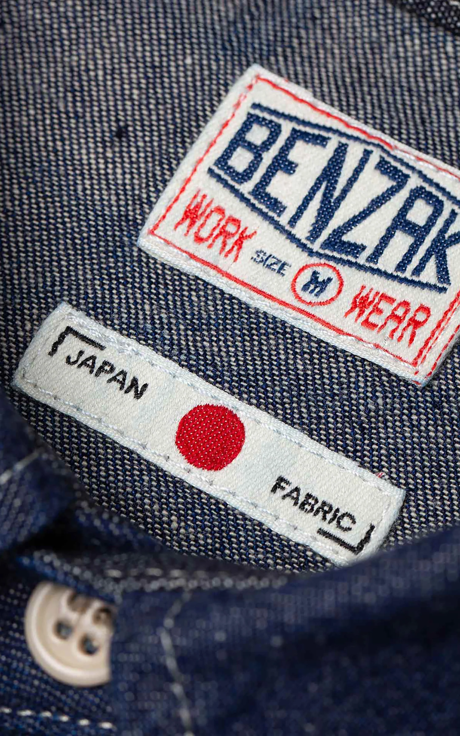 Benzak BWS-06 Worker Shirt Union Denim Indigo 9.5oz - Image 5
