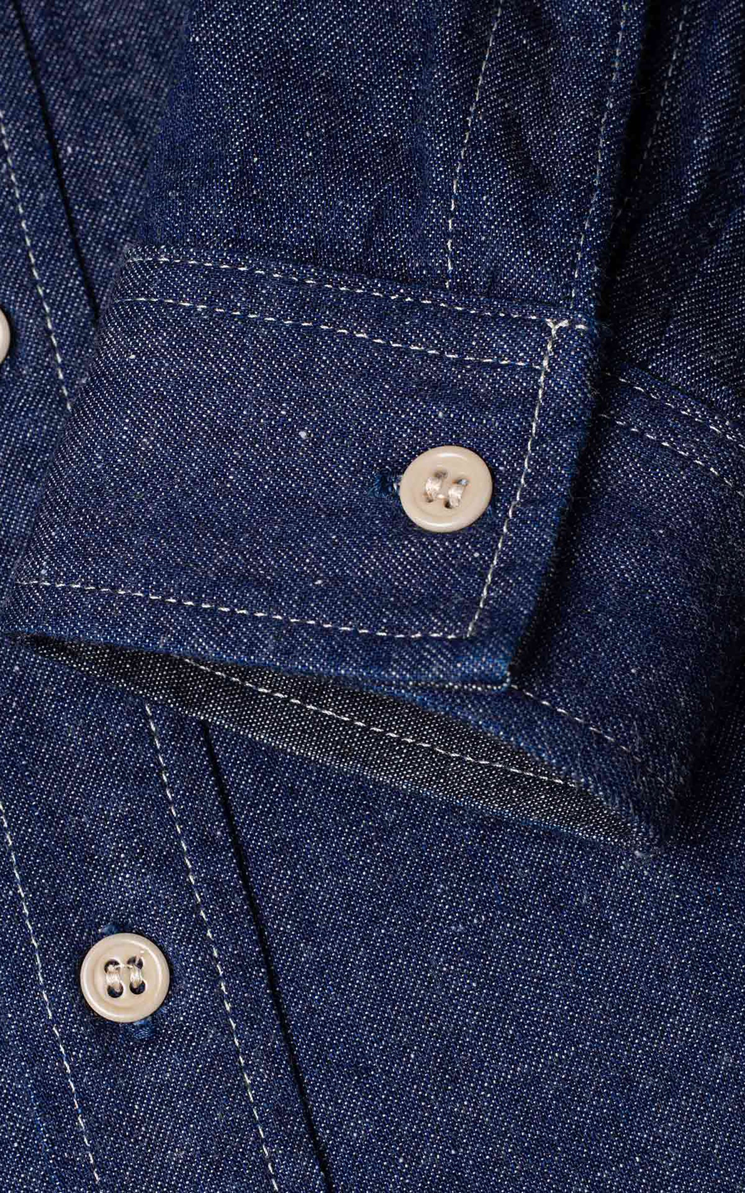 Benzak BWS-06 Worker Shirt Union Denim Indigo 9.5oz - Image 8