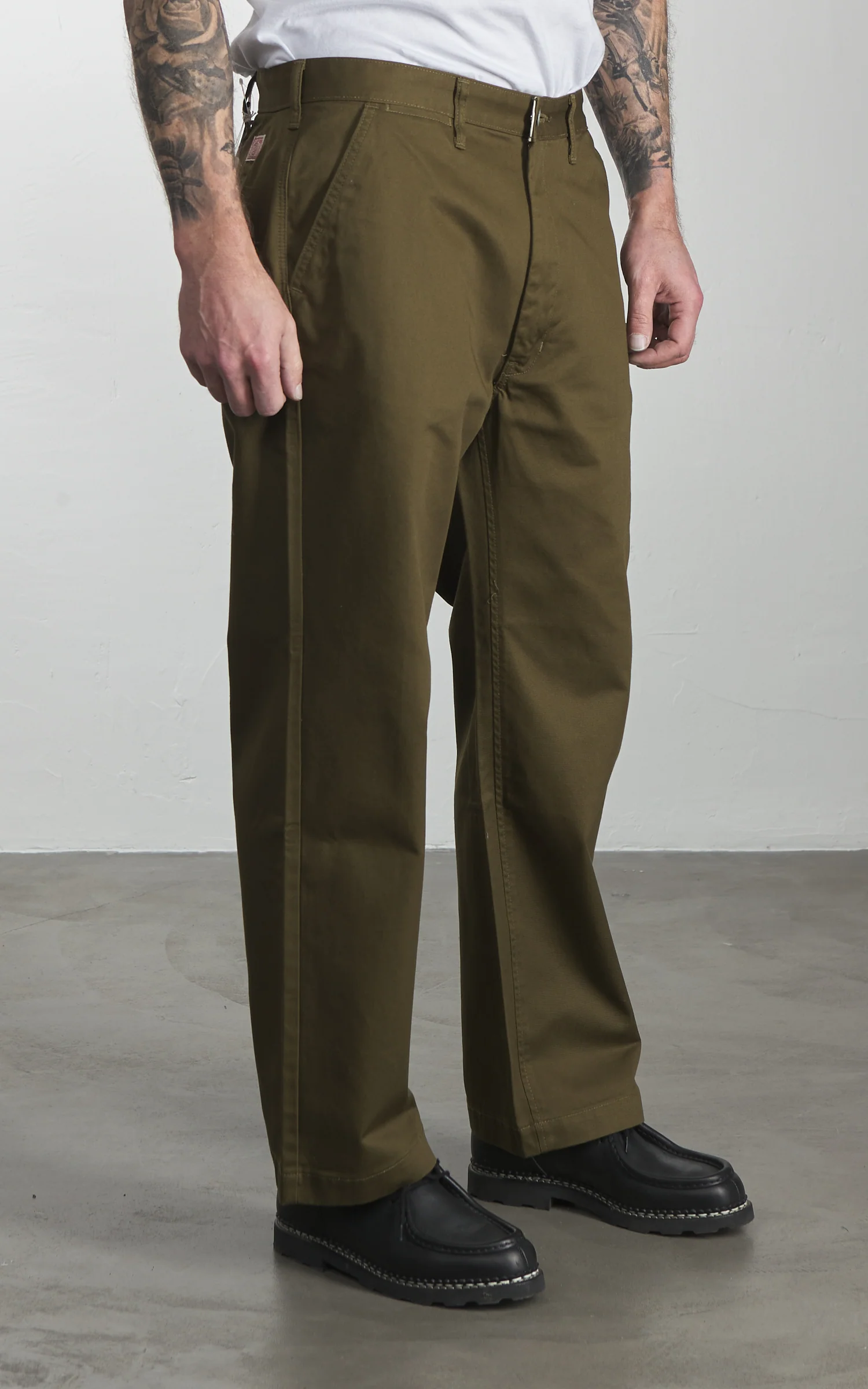 Big John Classic Chino Pants Army Green - Image 4