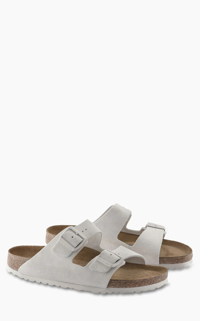 Birkenstock Arizona Soft Footbed Suede Antique White - Image 2