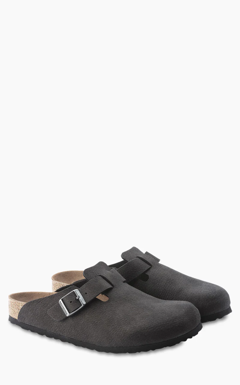 Birkenstock Boston Microfibre Desert Dust Black - Image 4