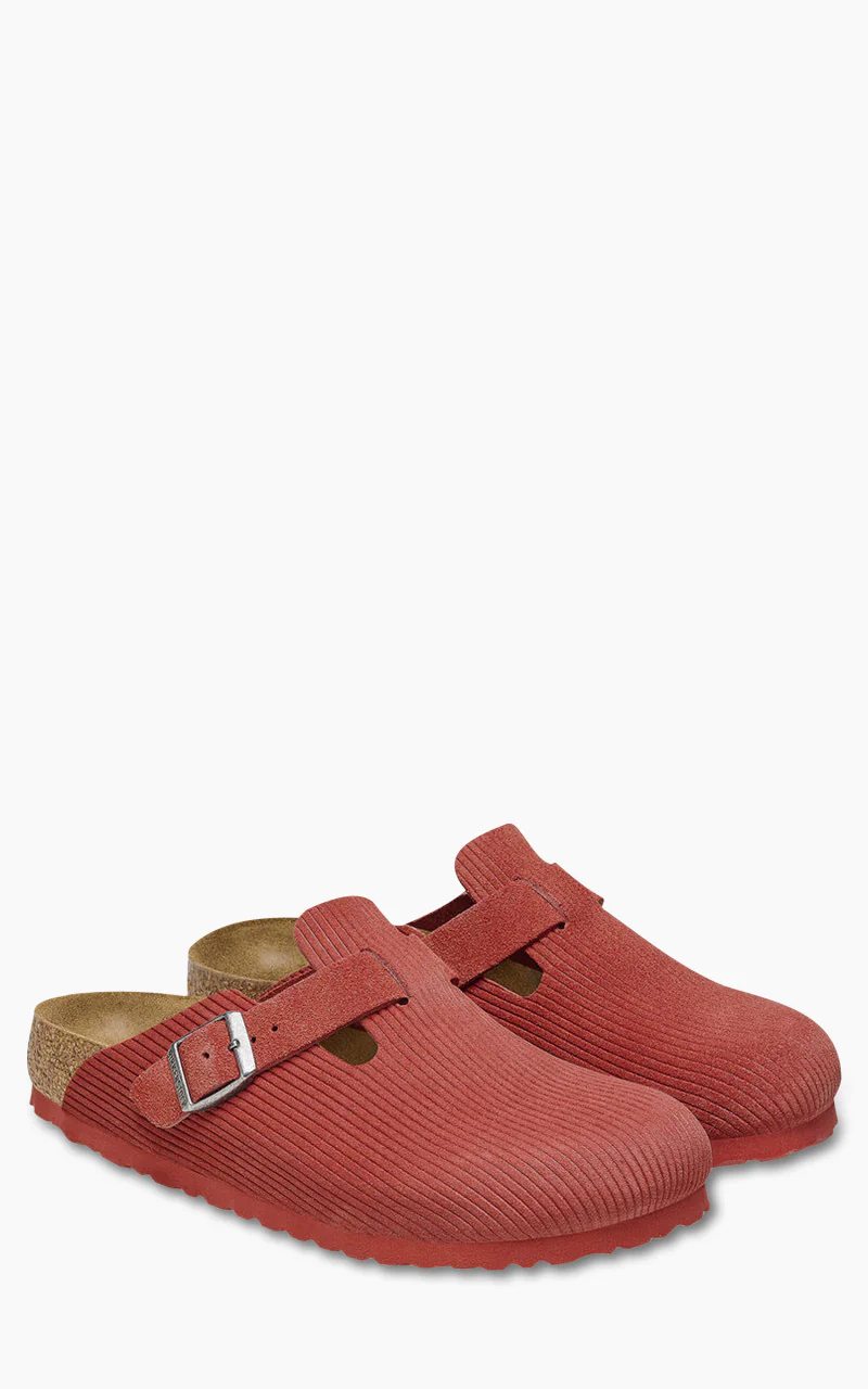 Birkenstock Boston Suede Corduroy Sienna Red - Image 2