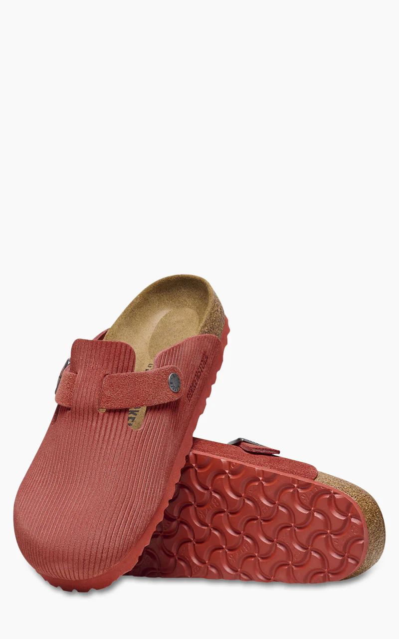 Birkenstock Boston Suede Corduroy Sienna Red - Image 3