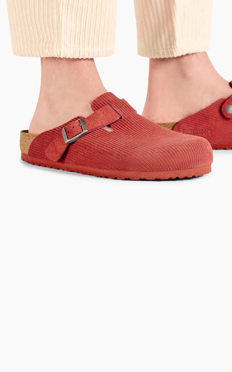 Birkenstock Boston Suede Corduroy Sienna Red - Image 6
