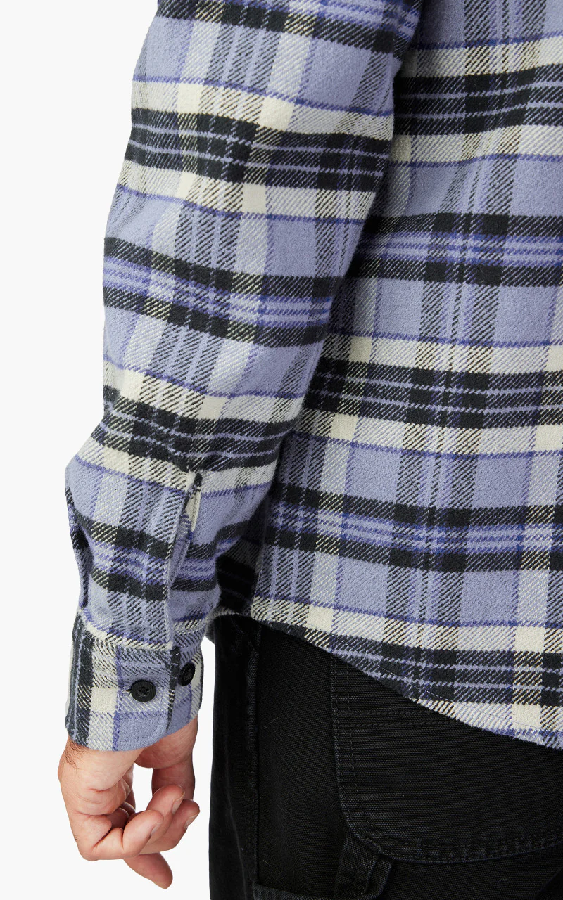 Brixton Bowery Heavy Weight L/S Flannel Flint Blue/Black/Mineral Grey - Image 6