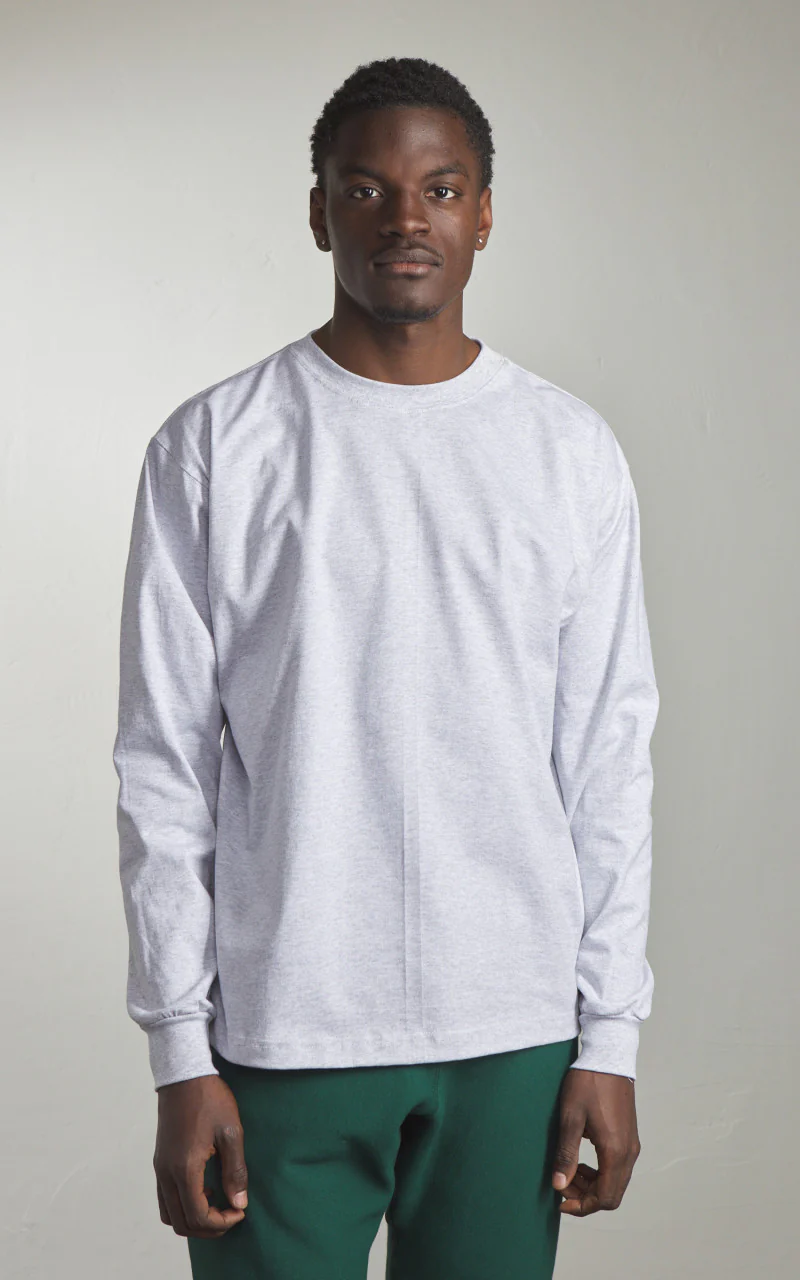Camber USA #305 Heavyweight Longsleeve T-Shirt Heather Grey - Image 2