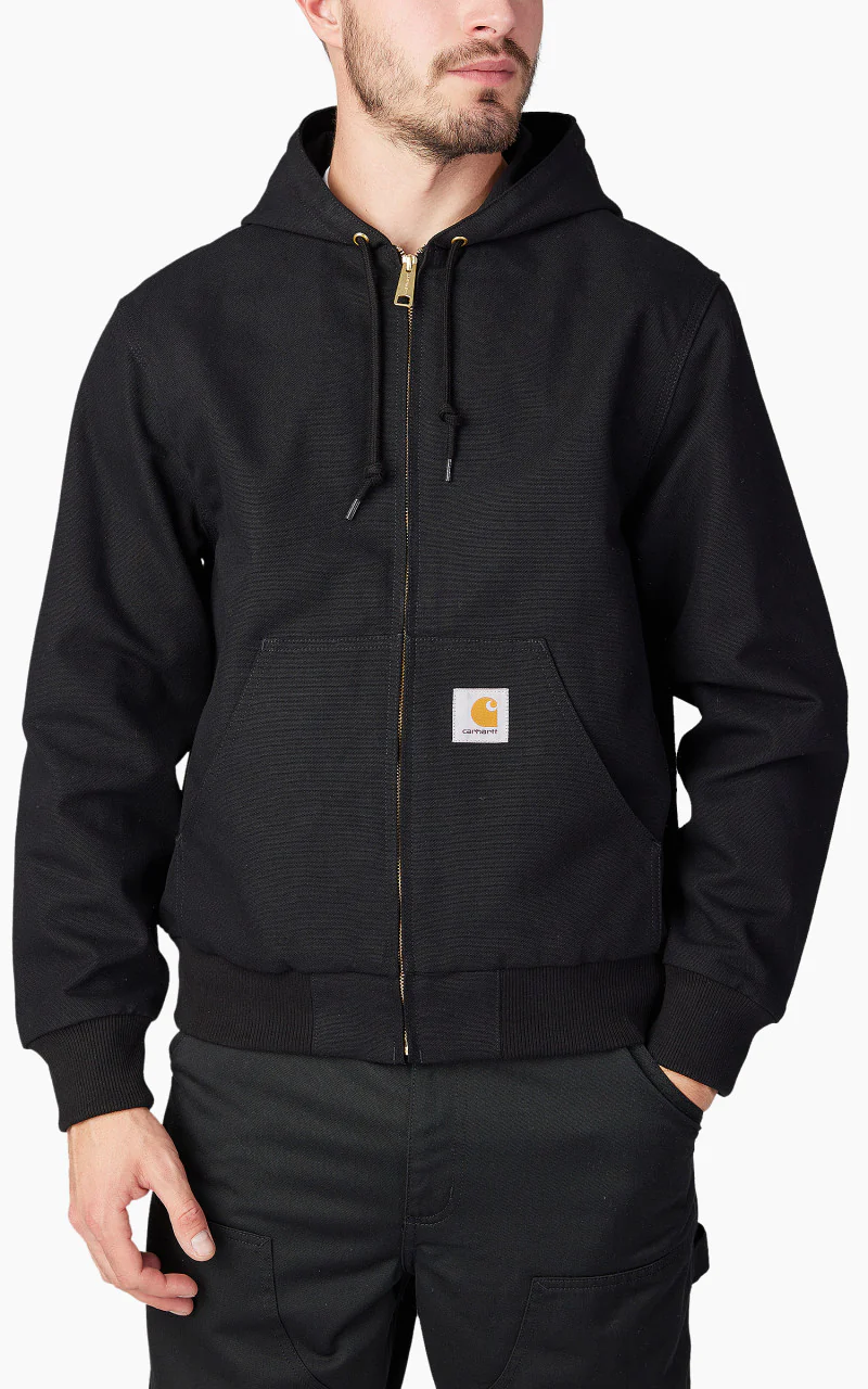 Carhartt WIP Active Jacket Dearborn Canvas Black Rinsed - Image 4