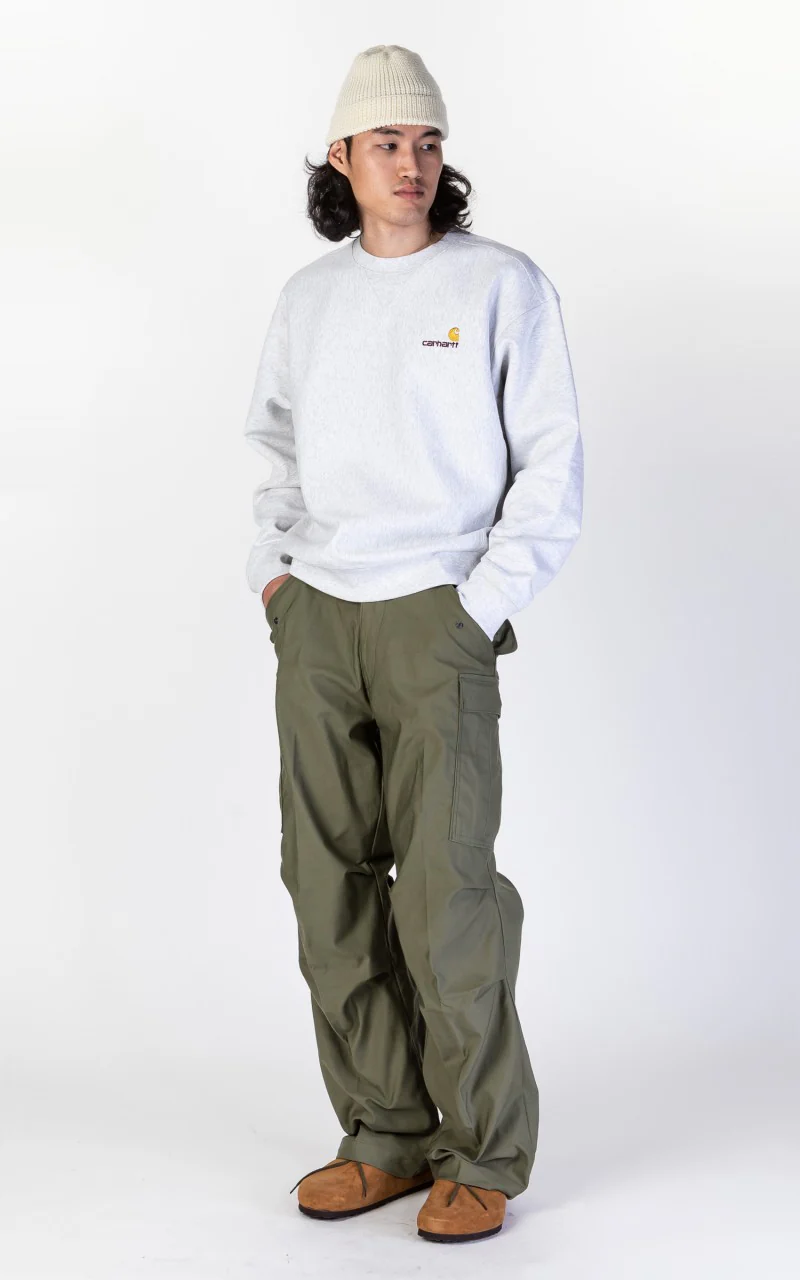 Carhartt WIP American Script Sweatshirt Ash Heather - Image 3