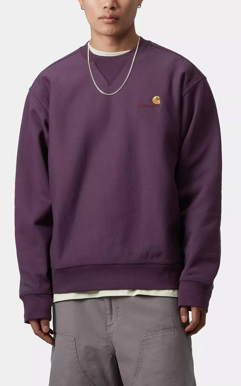 Carhartt WIP American Script Sweatshirt Huckleberry - Image 2