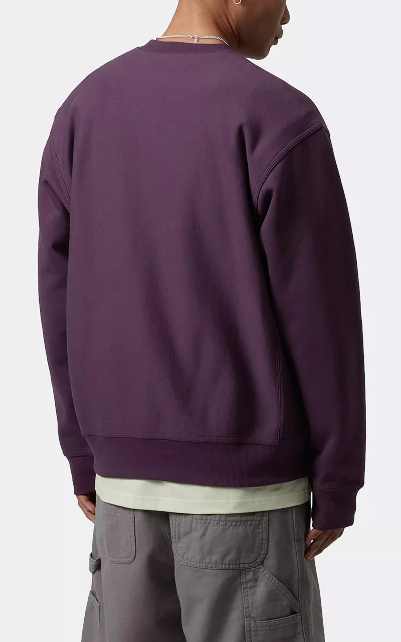 Carhartt WIP American Script Sweatshirt Huckleberry - Image 4