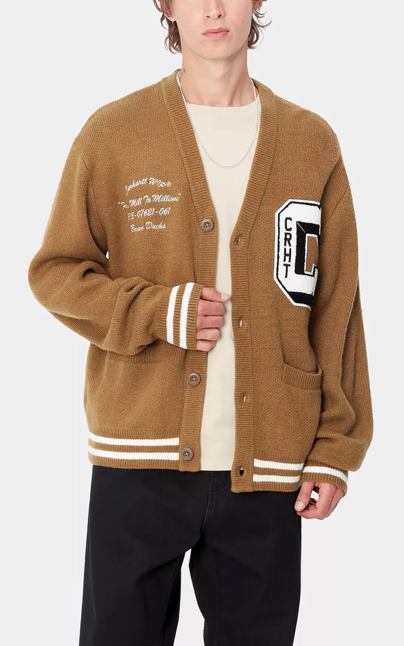 Carhartt WIP Brown Ducks Cardigan Hamilton Brown/Wax - Image 3