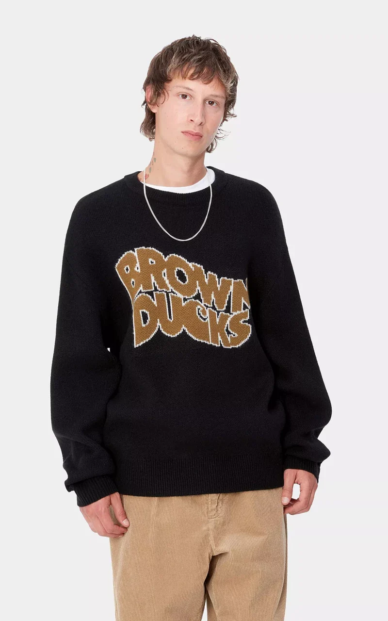 Carhartt WIP Brown Ducks Sweater Black - Image 2