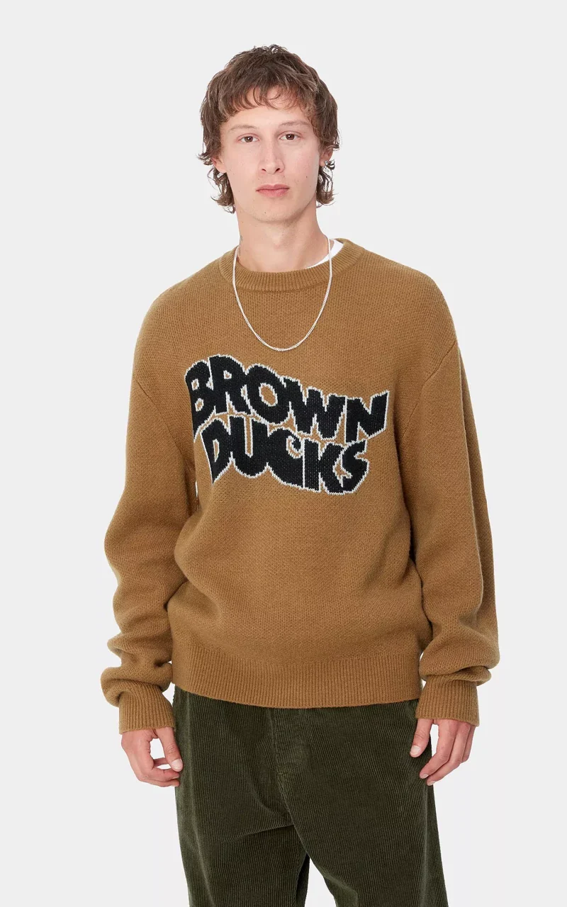 Carhartt WIP Brown Ducks Sweater Hamilton Brown - Image 2