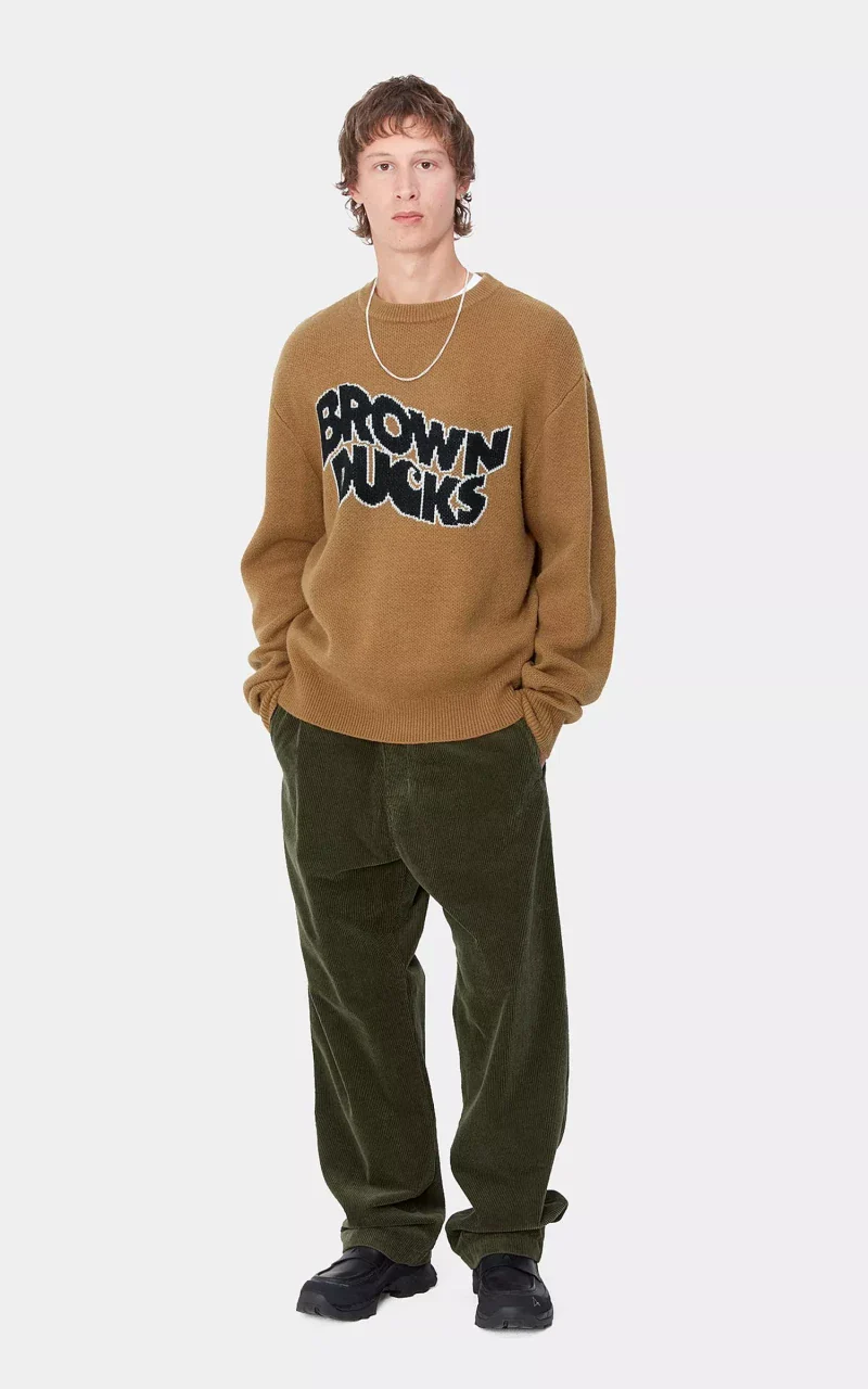 Carhartt WIP Brown Ducks Sweater Hamilton Brown - Image 4