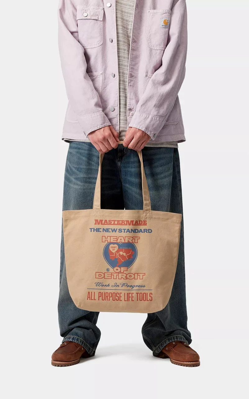 Carhartt WIP Canvas Graphic Tote Arcan Print/Dusty H Brown - Image 2