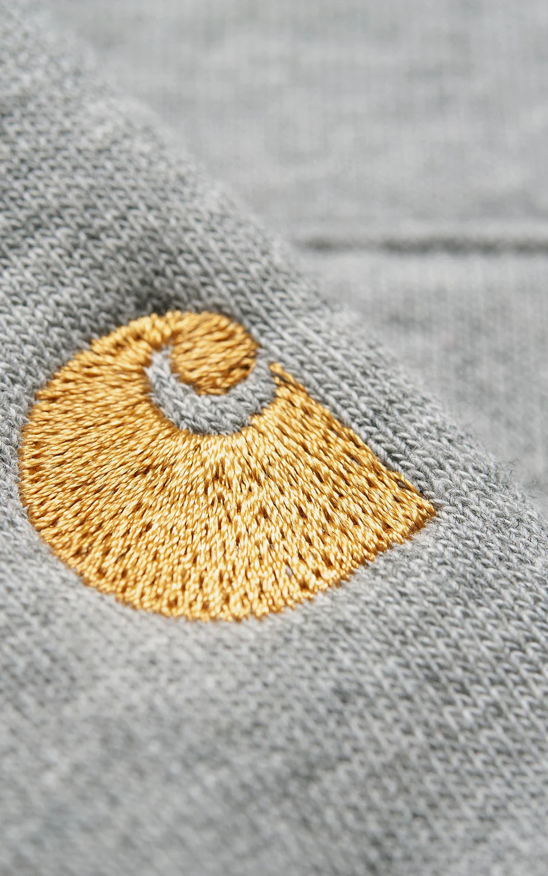 Carhartt WIP Chase Neck Zip Sweatshirt Grey/Gold - Image 10