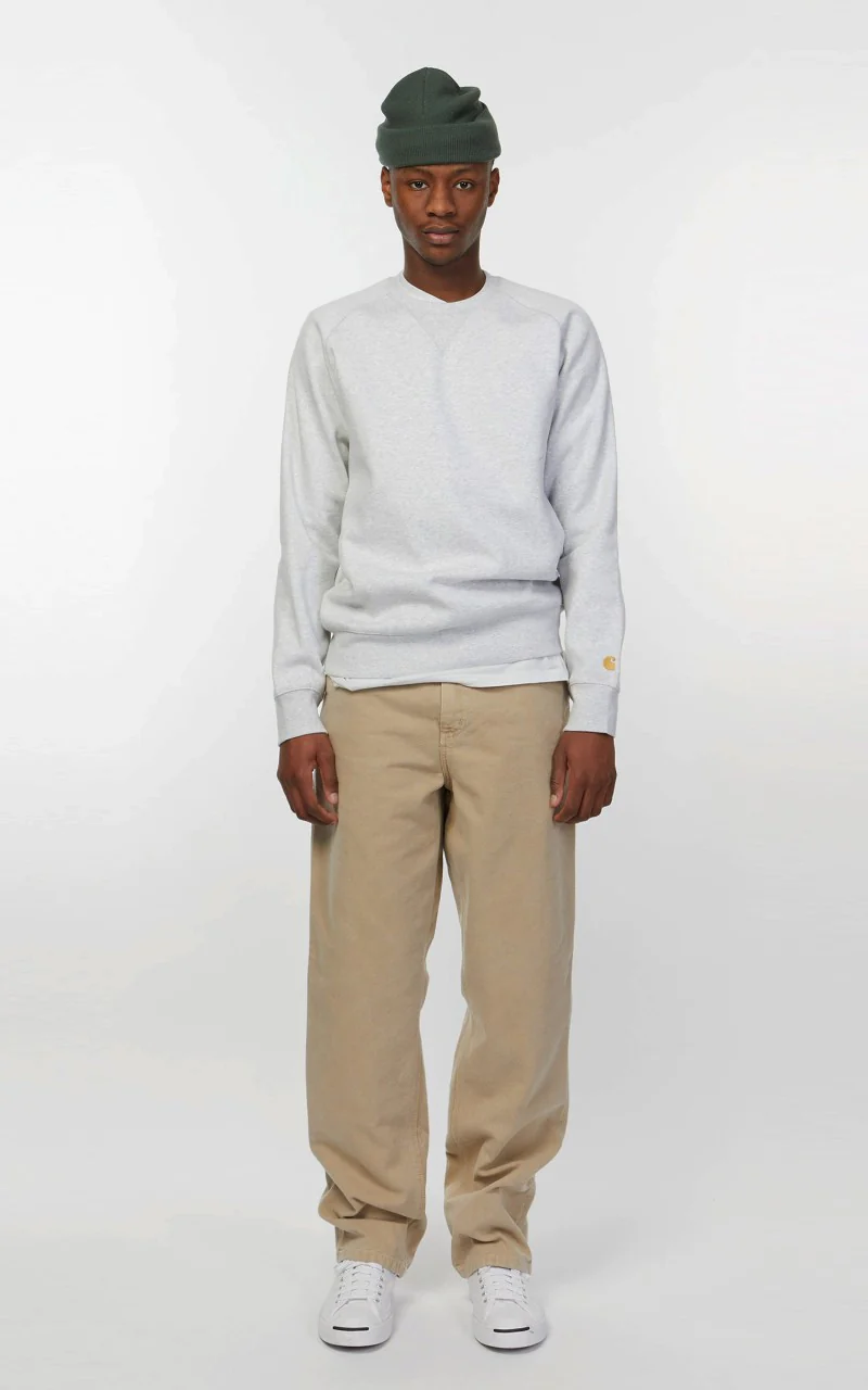 Carhartt WIP Chase Sweatshirt Ash Heather /Gold - Image 2
