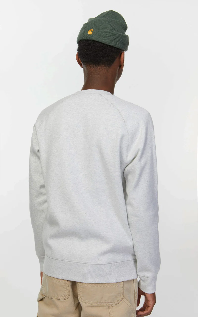 Carhartt WIP Chase Sweatshirt Ash Heather /Gold - Image 6