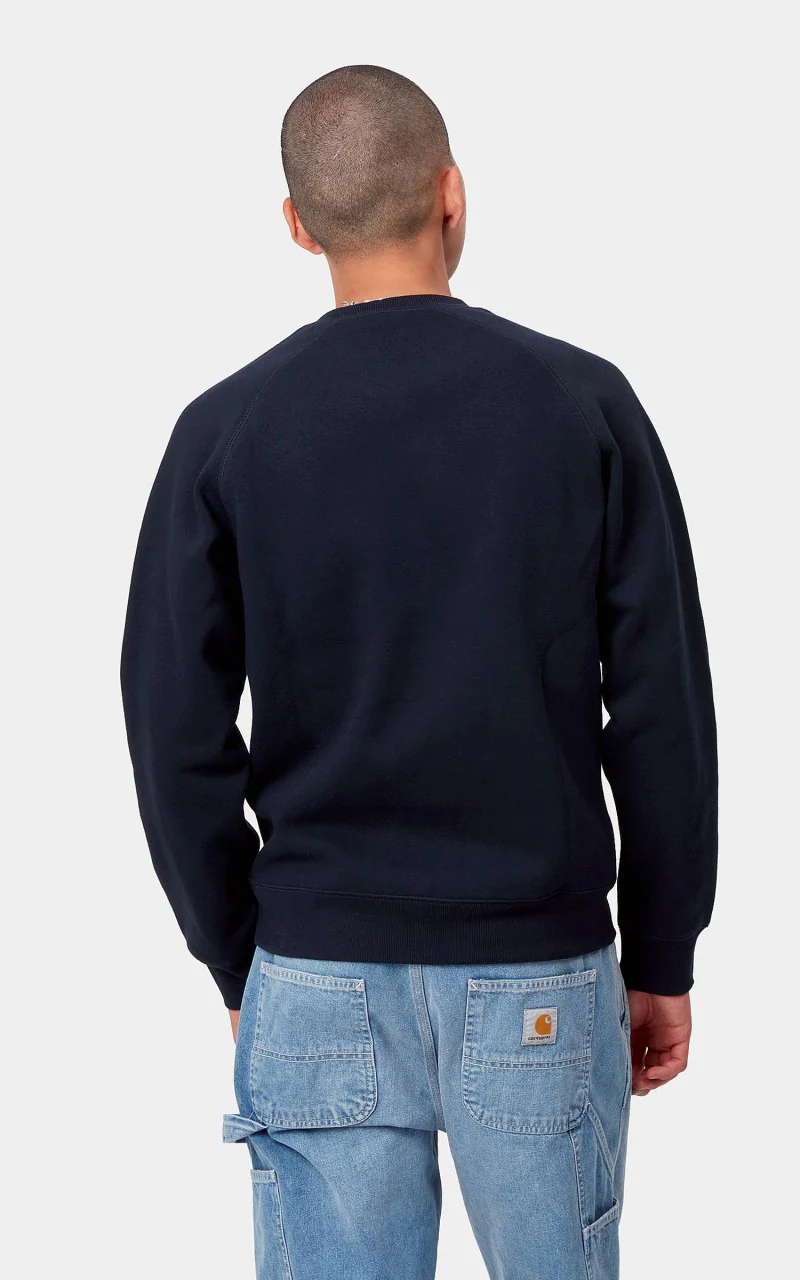 Carhartt WIP Chase Sweatshirt Dark Navy/Gold - Image 3