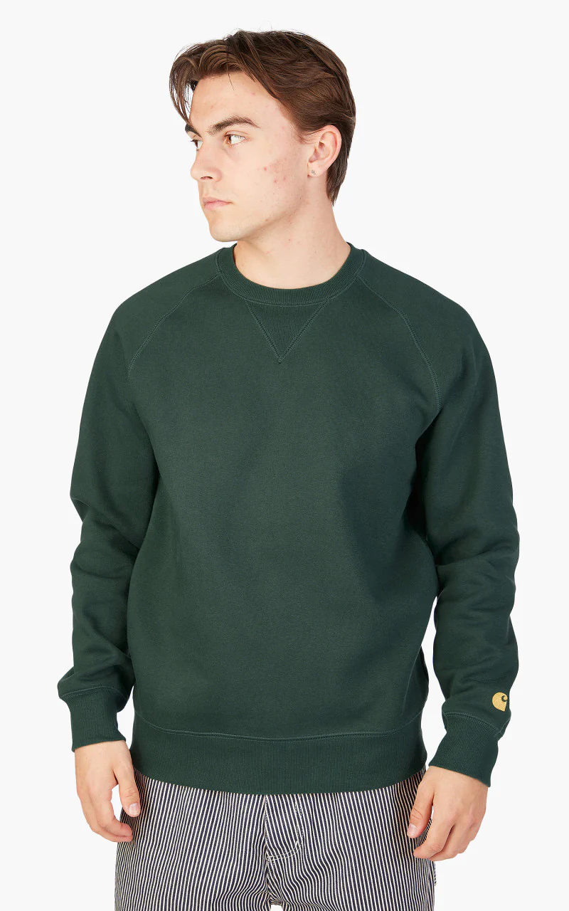 Carhartt WIP Chase Sweatshirt Discovery Green/Gold - Image 4