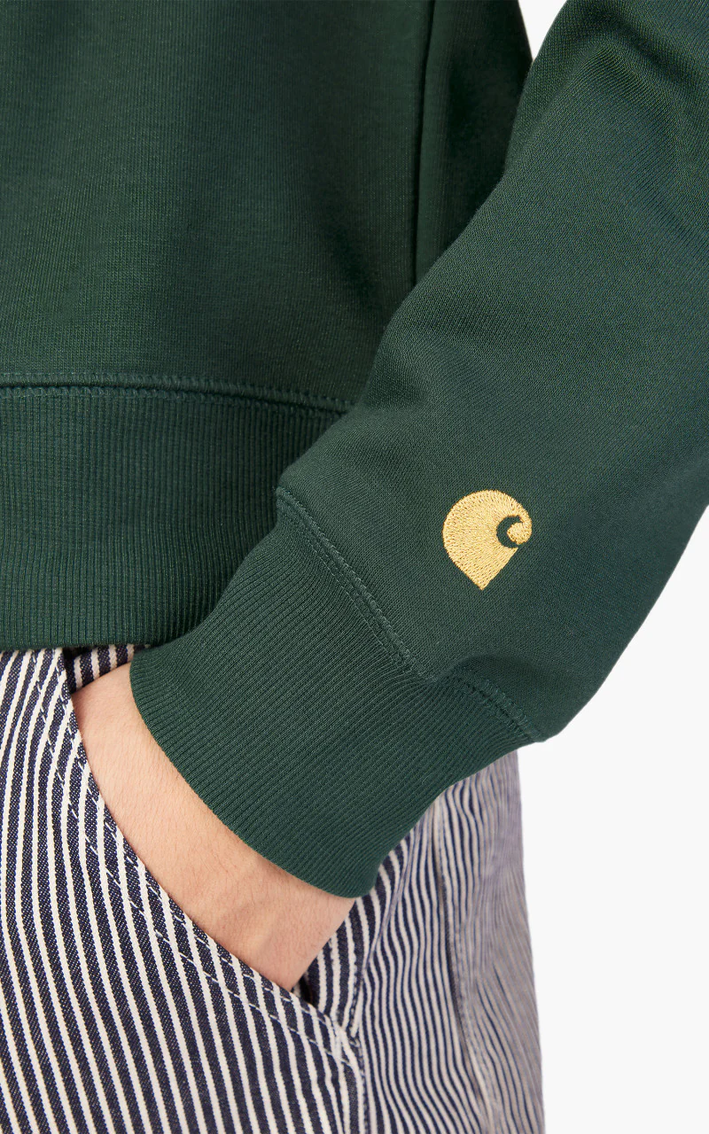 Carhartt WIP Chase Sweatshirt Discovery Green/Gold - Image 5