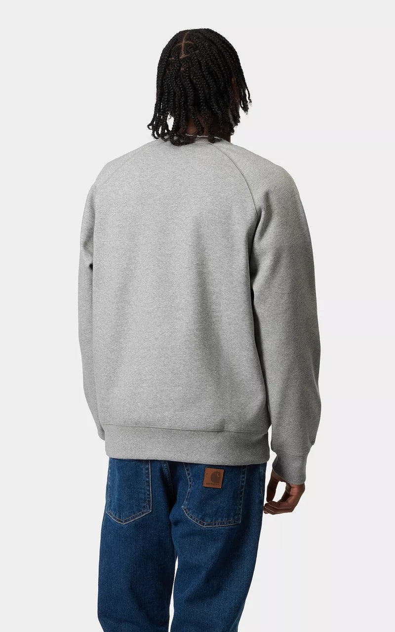 Carhartt WIP Chase Sweatshirt Grey Heather/Gold - Image 4
