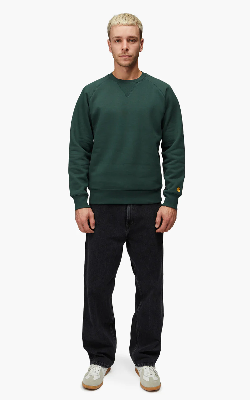 Carhartt WIP Chase Sweatshirt Juniper/Gold - Image 2