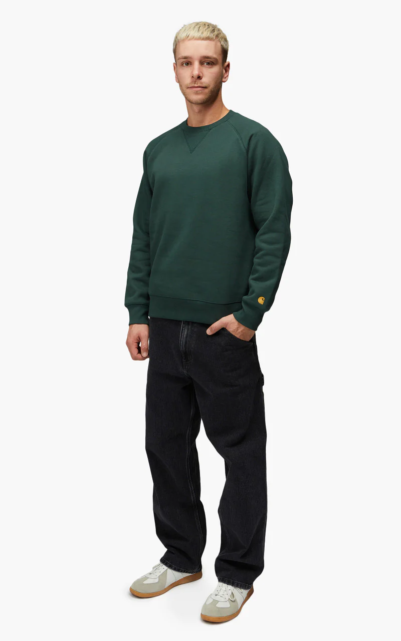Carhartt WIP Chase Sweatshirt Juniper/Gold - Image 3