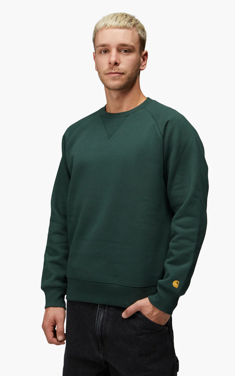 Carhartt WIP Chase Sweatshirt Juniper/Gold - Image 4
