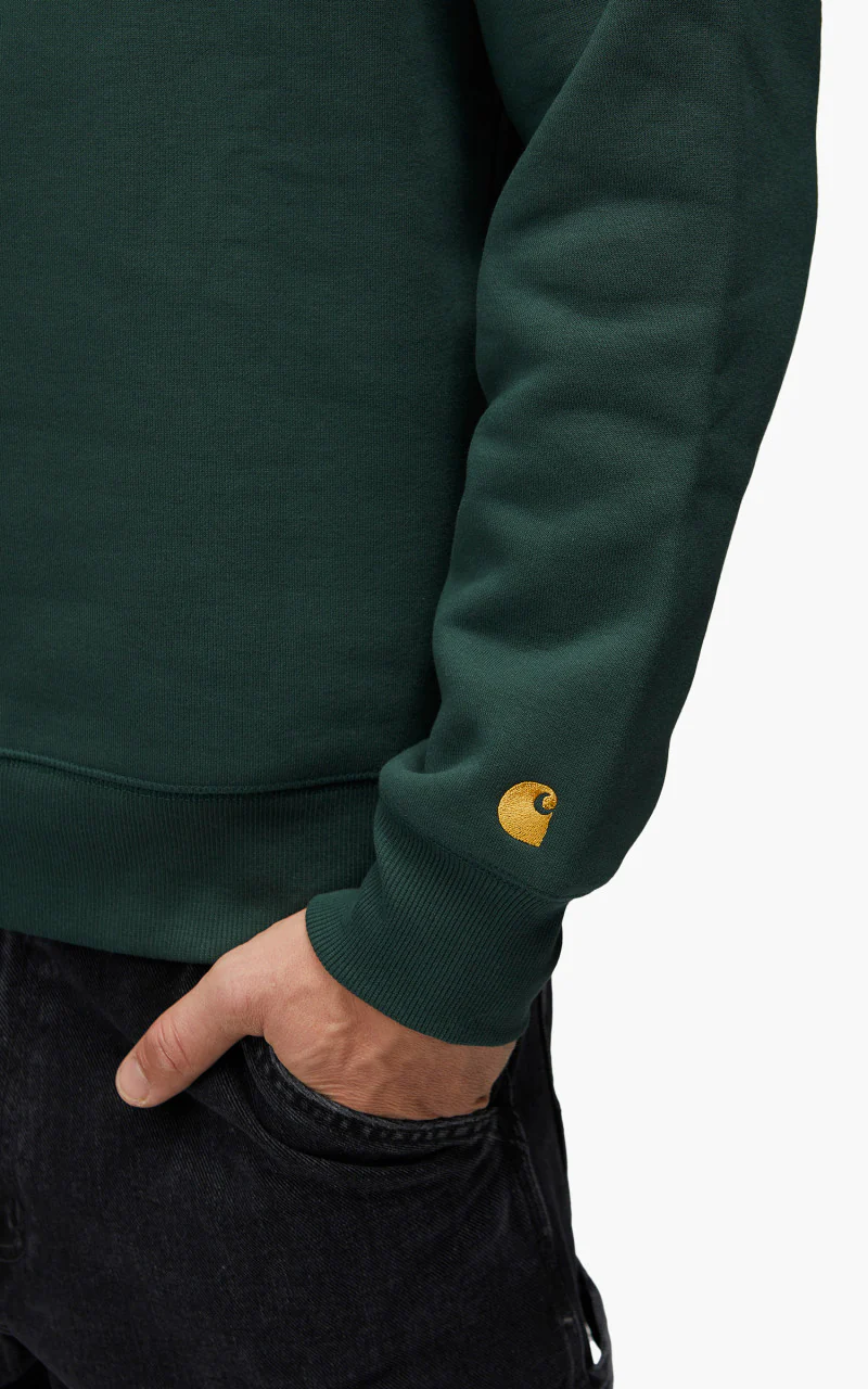 Carhartt WIP Chase Sweatshirt Juniper/Gold - Image 7