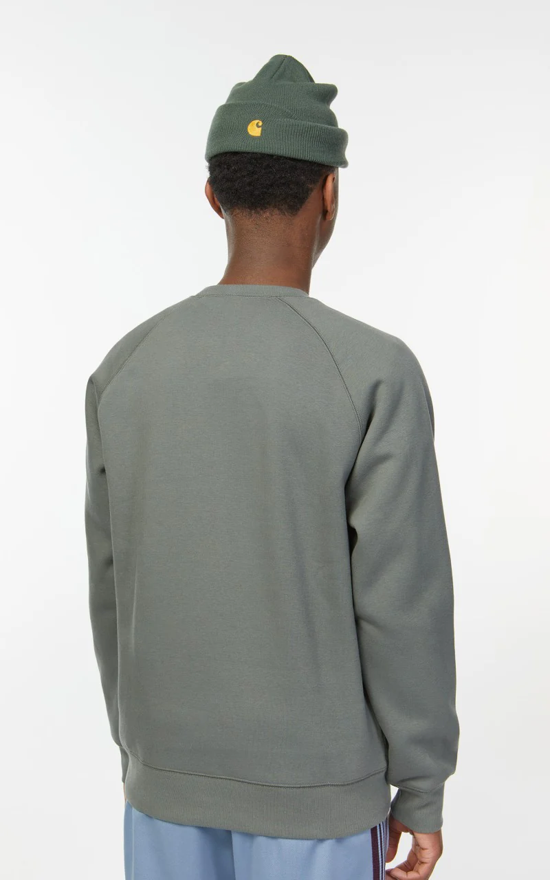 Carhartt WIP Chase Sweatshirt Thyme/Gold - Image 6