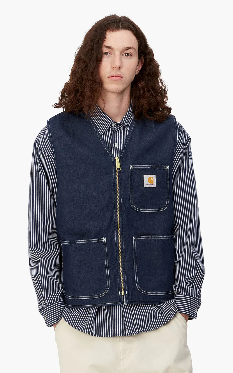 Carhartt WIP Chore Vest Blue One Wash - Image 2