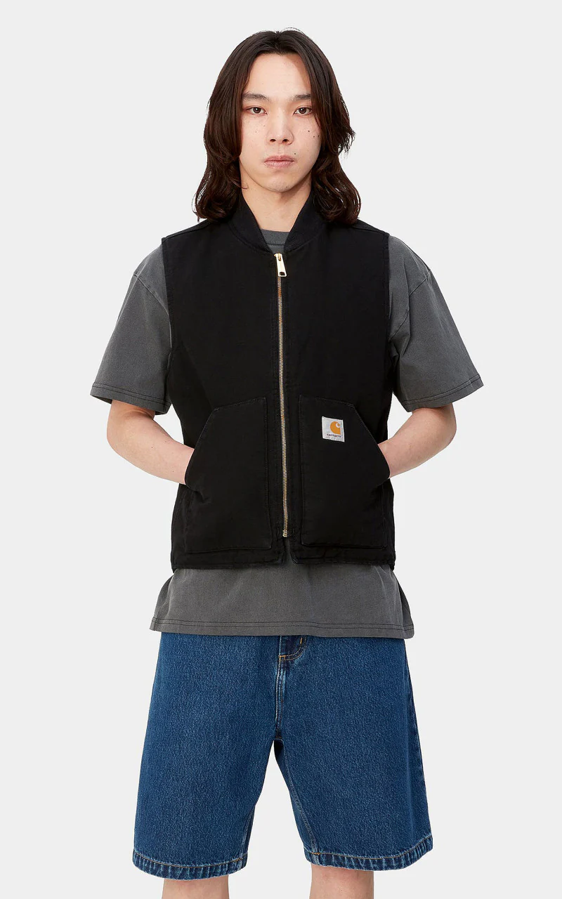 Carhartt WIP Classic Vest Black Rinsed - Image 2