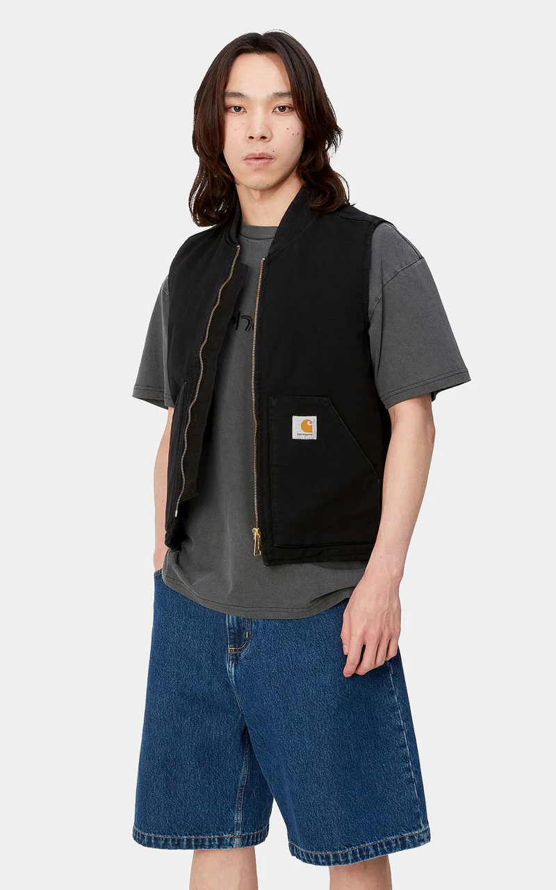Carhartt WIP Classic Vest Black Rinsed - Image 4