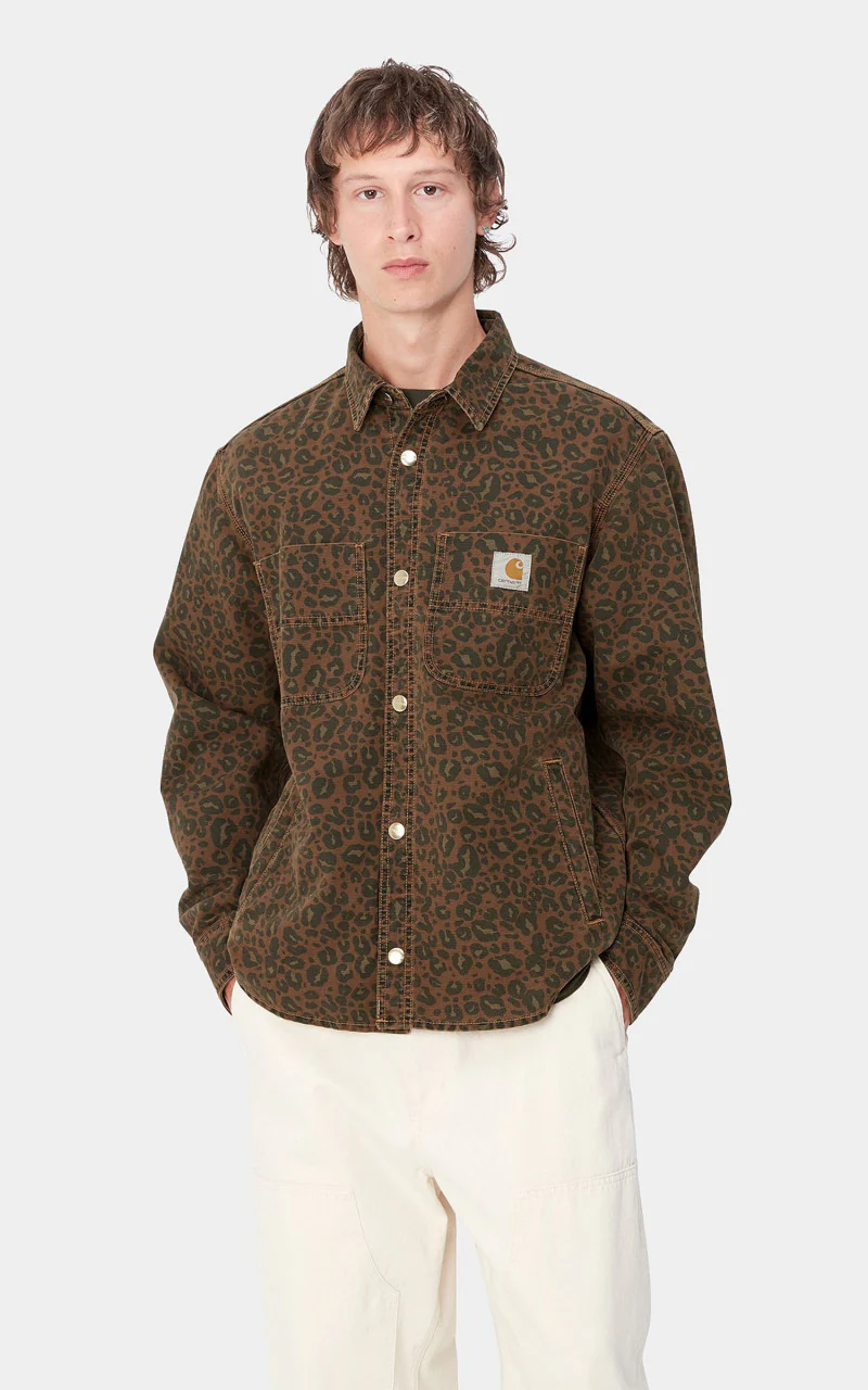 Carhartt WIP Conro Shirt Jac Camo Leo Tamarind/Tamarind - Image 5