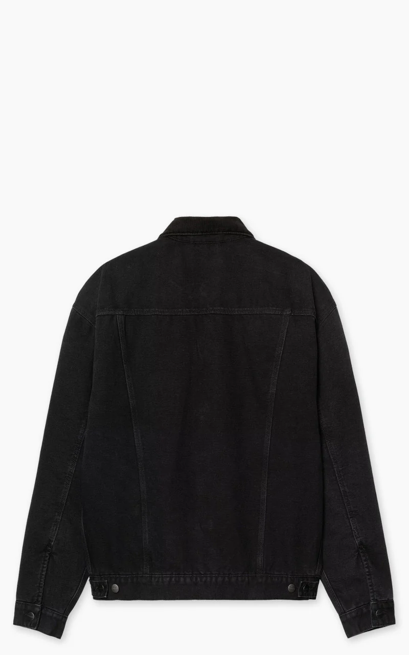 Carhartt WIP Dayton Trucker Jacket Dearborn Canvas Stone Canvas Black/Black - Image 2