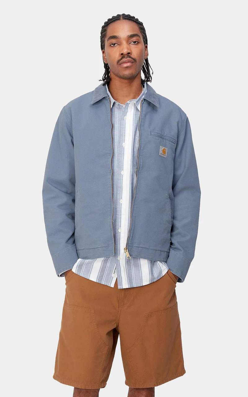 Carhartt WIP Detroit Jacket Dearborn Canvas Aged Bay Blue - Image 5