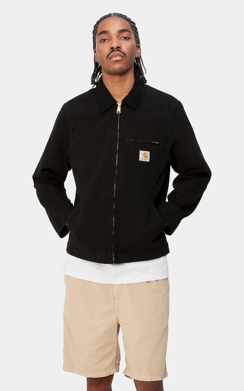 Carhartt WIP Detroit Jacket Dearborn Canvas Black/Black Rinsed - Image 2