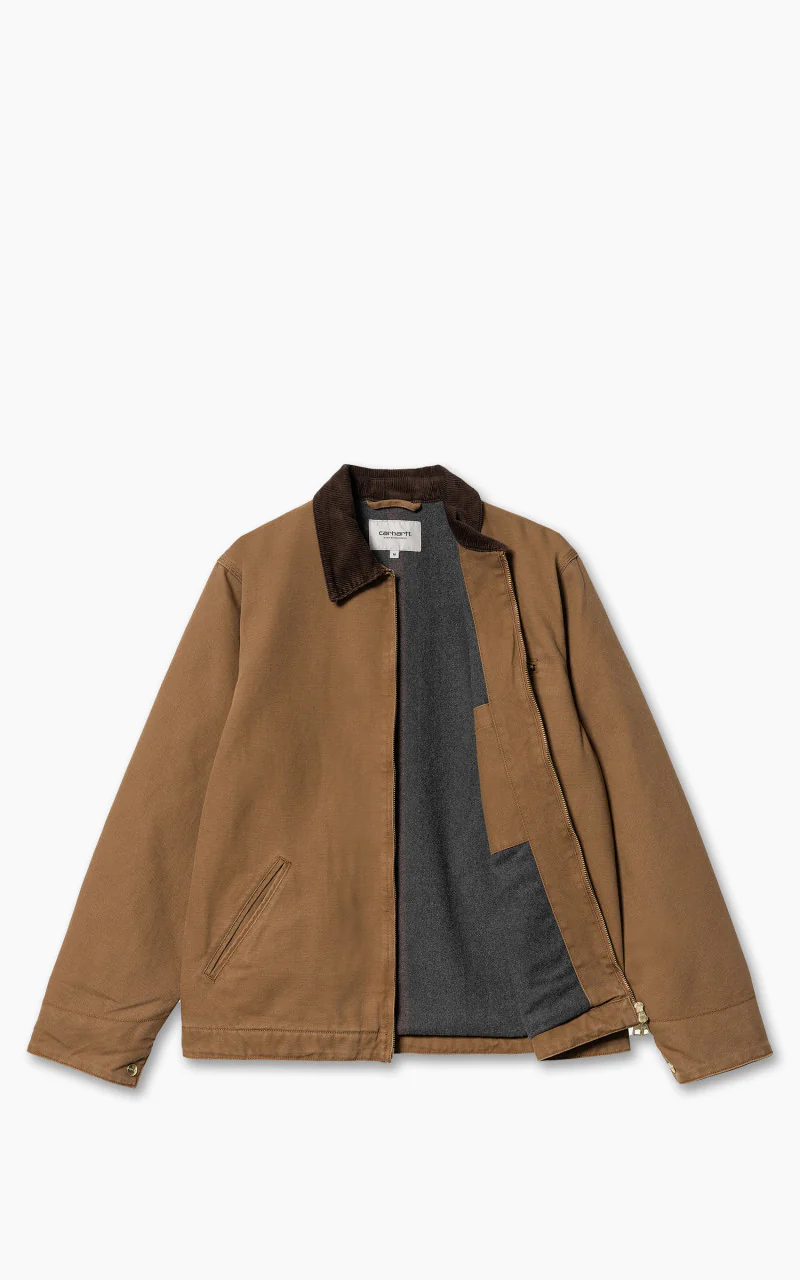 Carhartt WIP Detroit Jacket Dearborn Canvas Heavy Stone Wash Hamilton Brown - Image 3