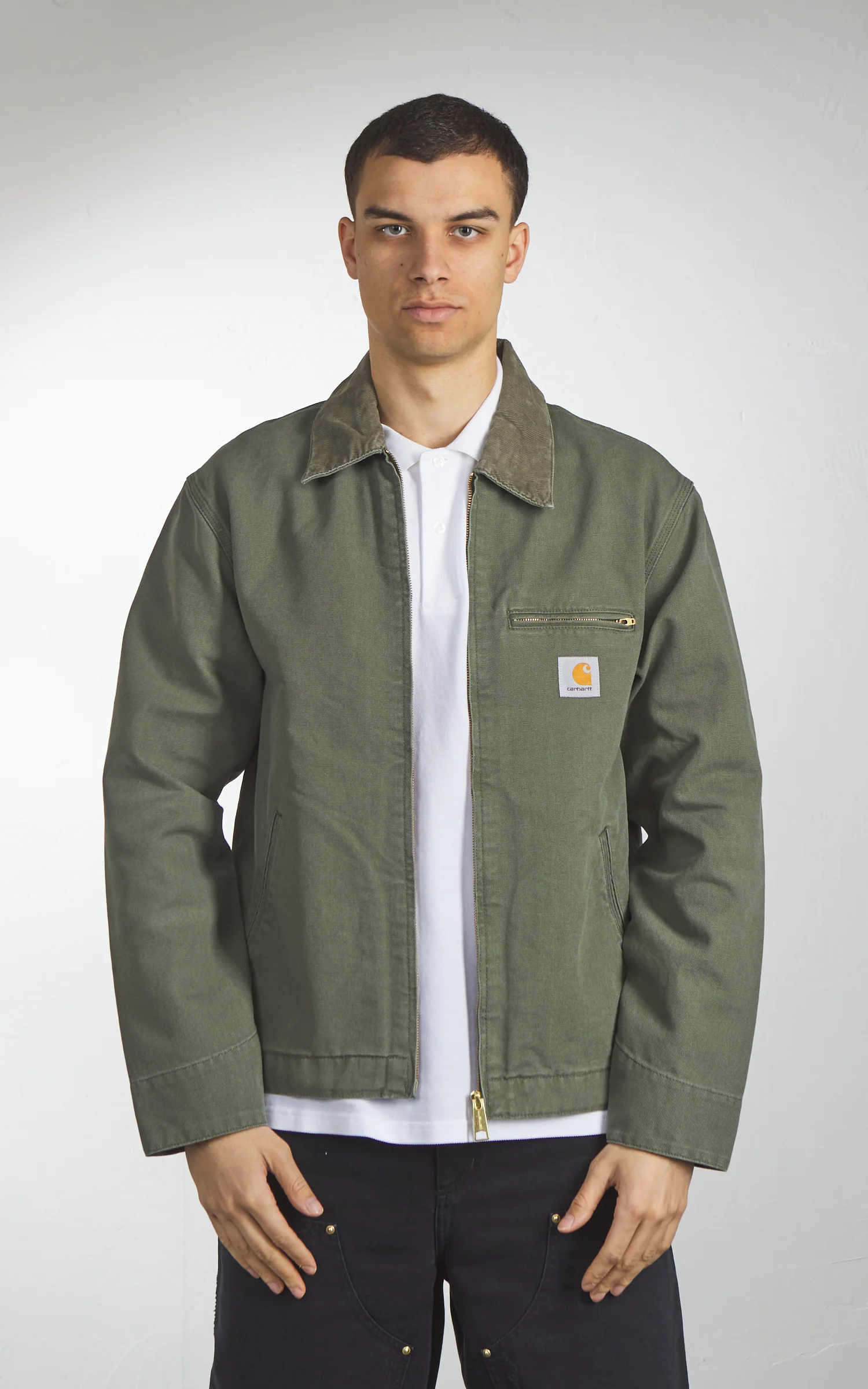 Carhartt WIP Detroit Jacket Dearborn Stone Canvas Leaf/Leaf - Image 2