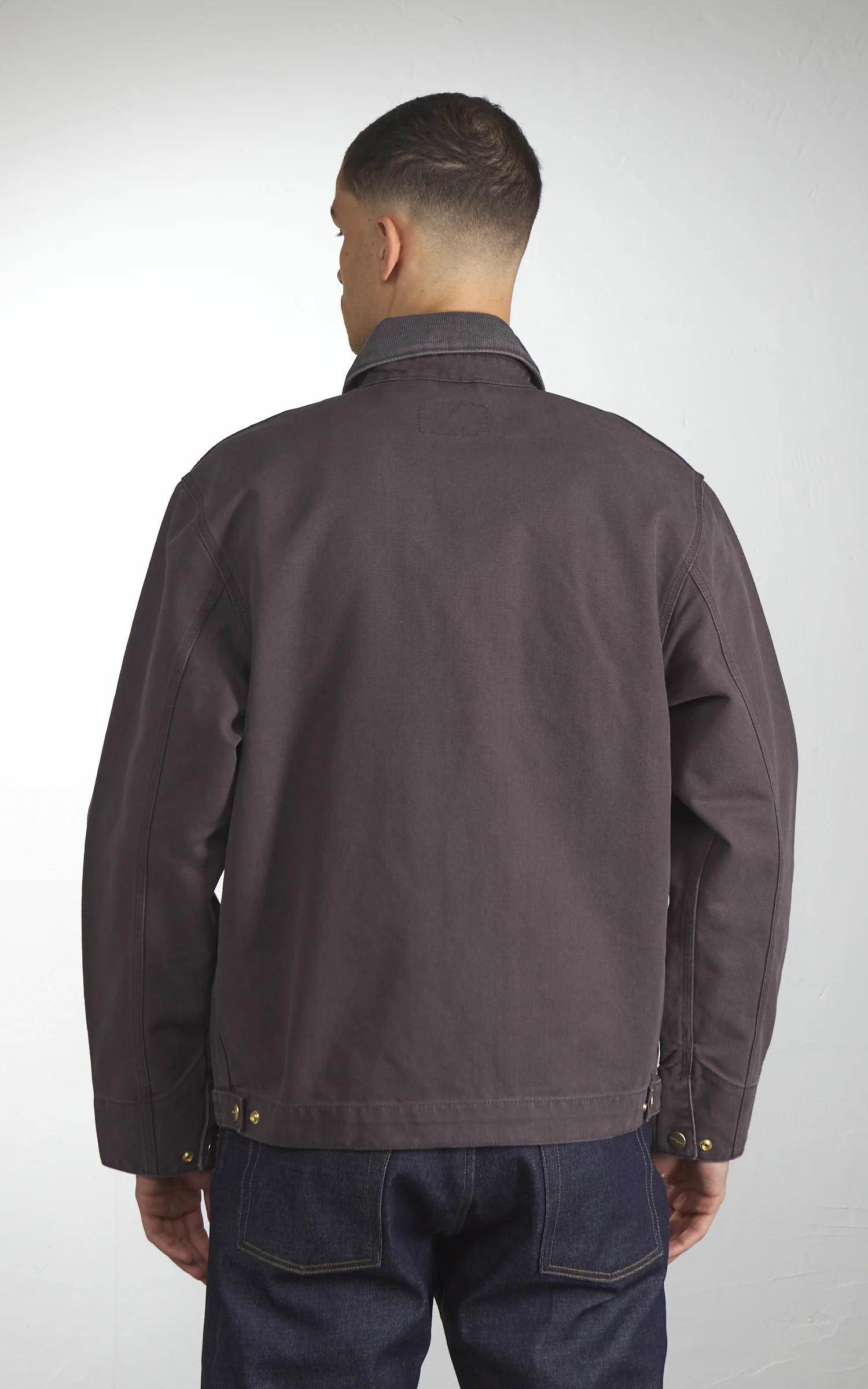 Carhartt WIP Detroit Jacket Dearborn Stone Canvas Shale/Shale - Image 4
