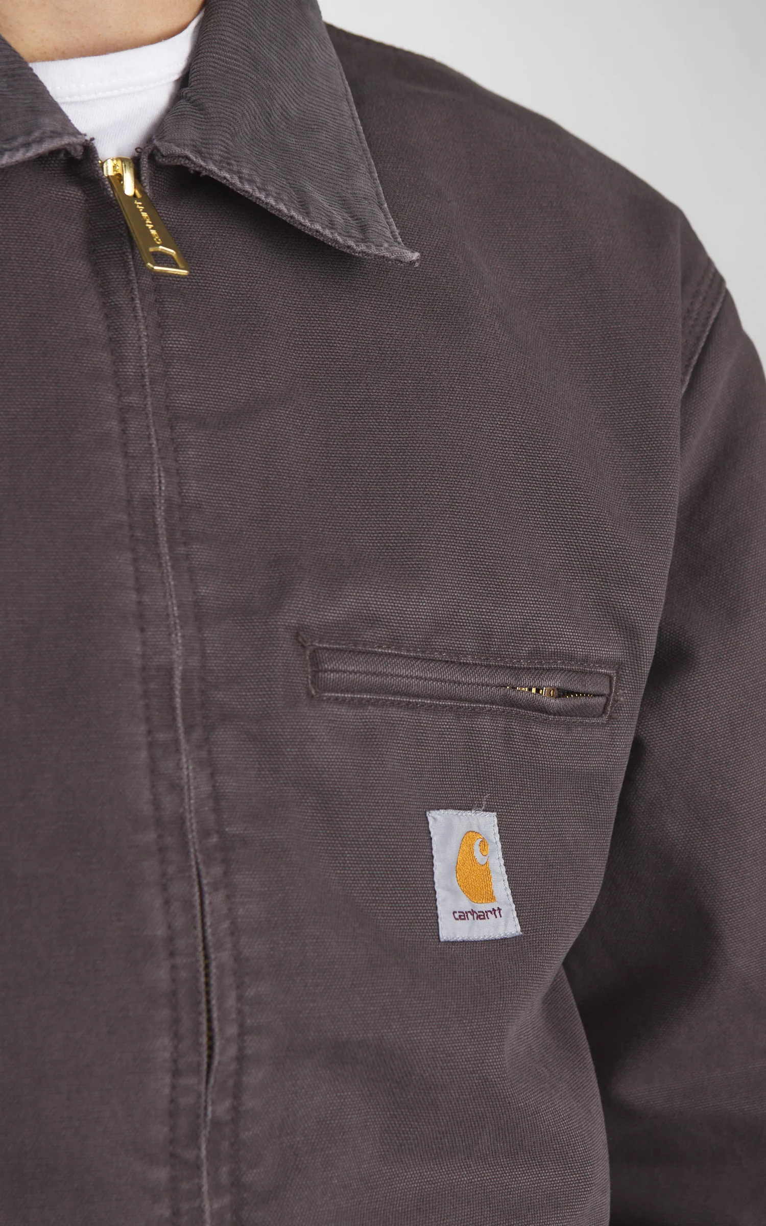Carhartt WIP Detroit Jacket Dearborn Stone Canvas Shale/Shale - Image 5