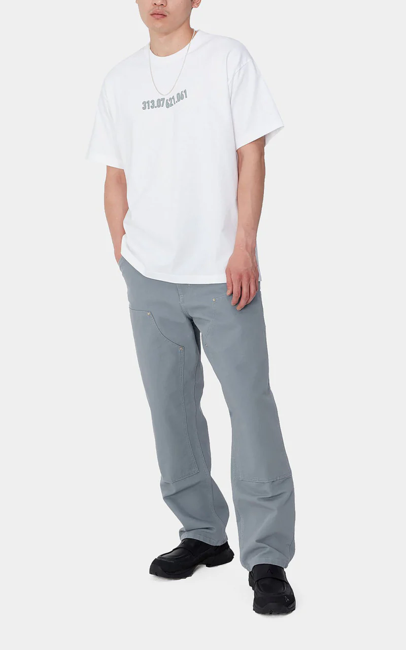 Carhartt WIP Double Knee Pant Dearborn Canvas Dove Grey Rinsed - Image 2