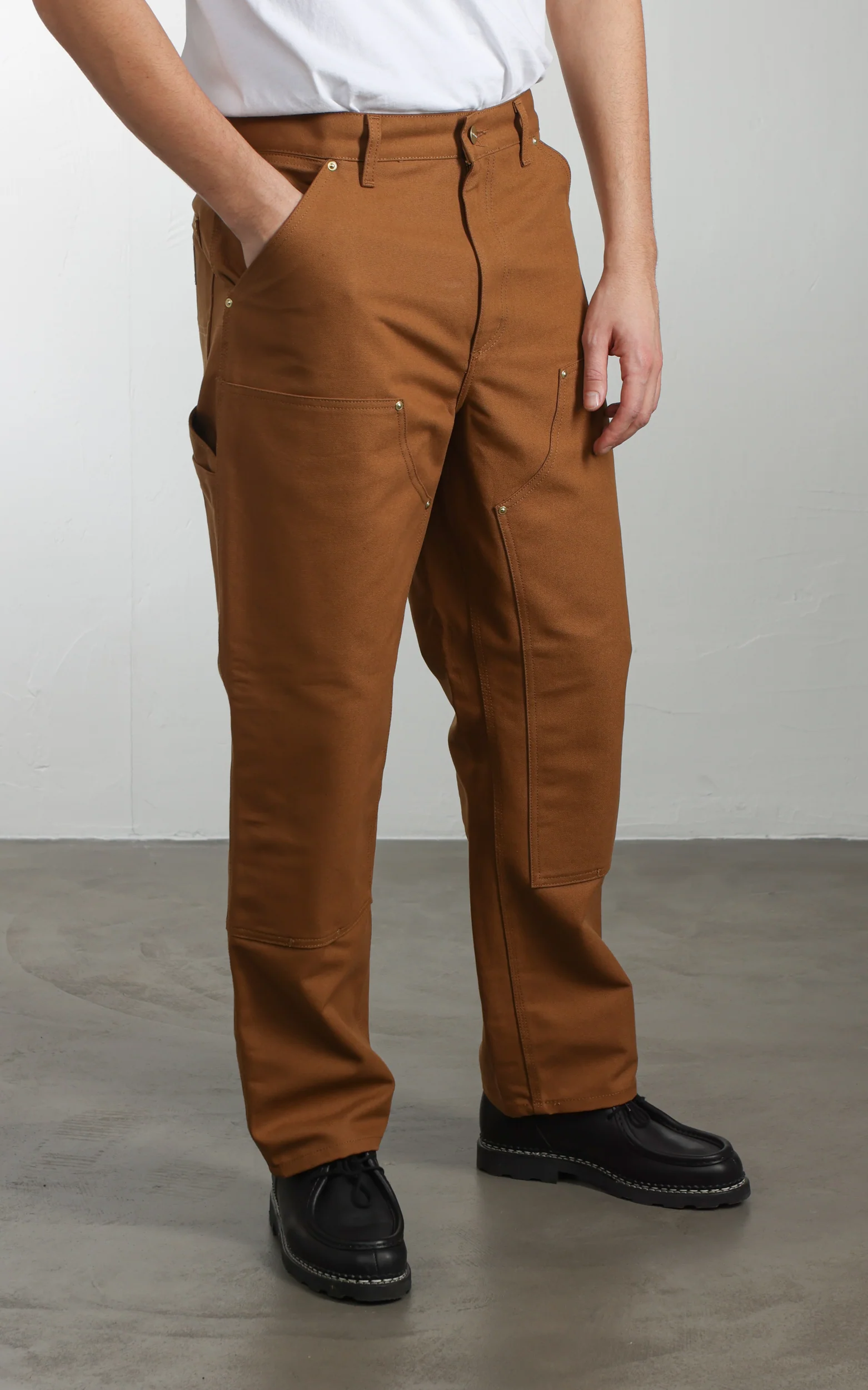 Carhartt WIP Double Knee Pant Dearborn Canvas Rigid Hamilton Brown - Image 4