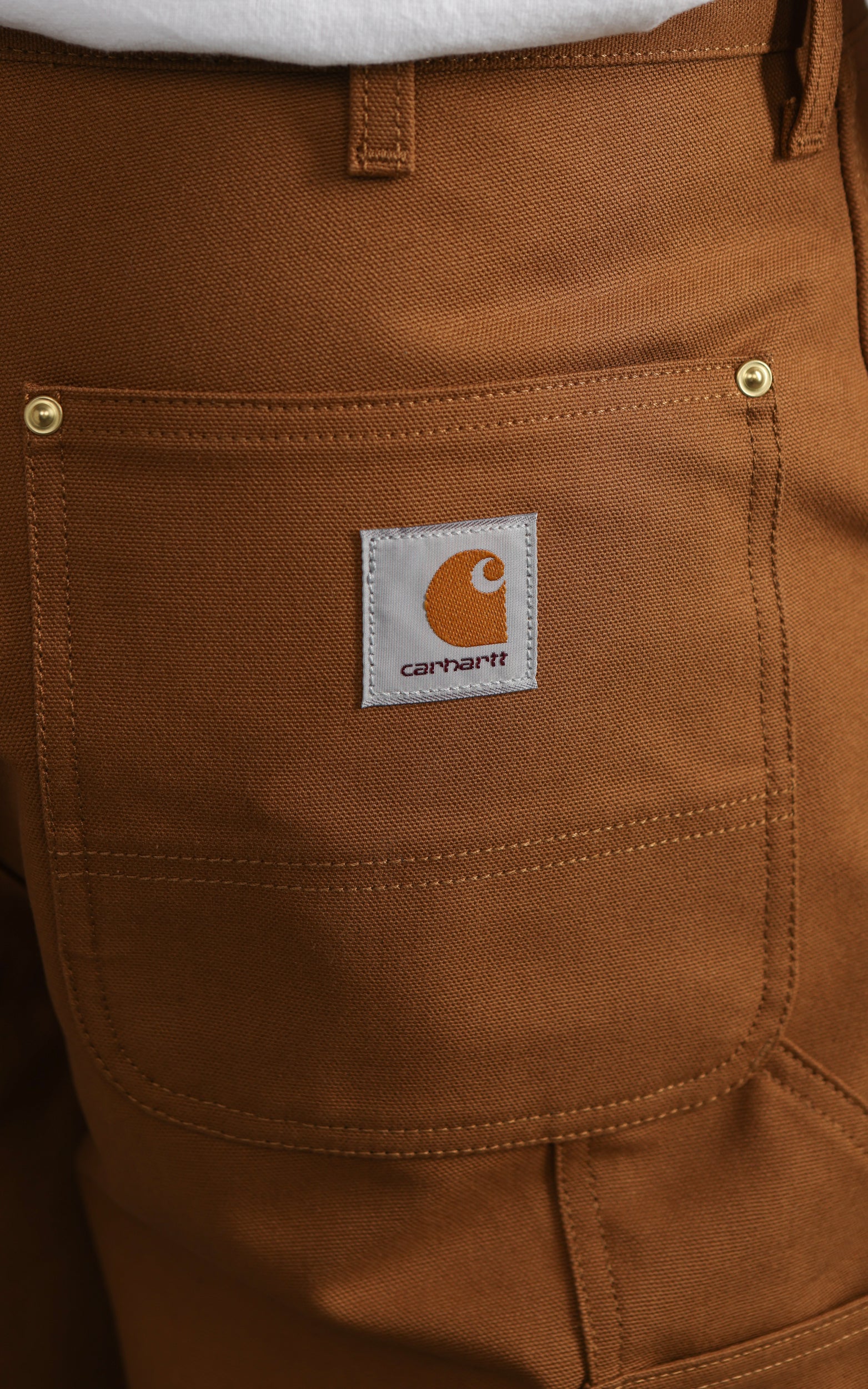 Carhartt WIP Double Knee Pant Dearborn Canvas Rigid Hamilton Brown - Image 6